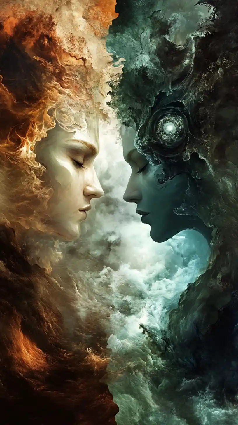 Abstract supernatural forces swirling in a surreal space