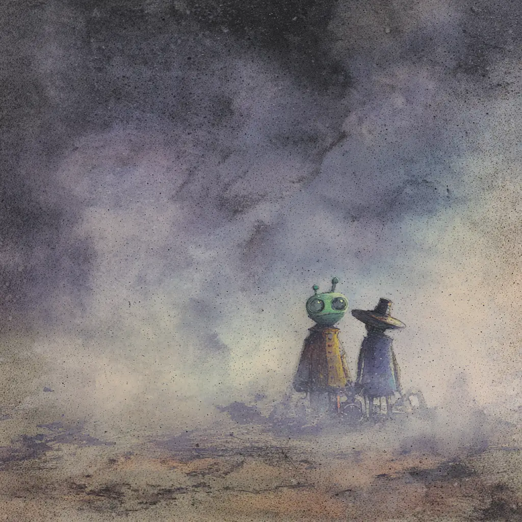 Alienígenas surrealistas vagando entre la niebla dentro de una base oculta