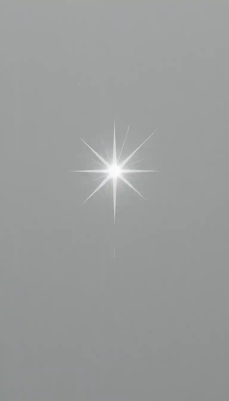 Minimalist glowing star illustration on a soft gray background