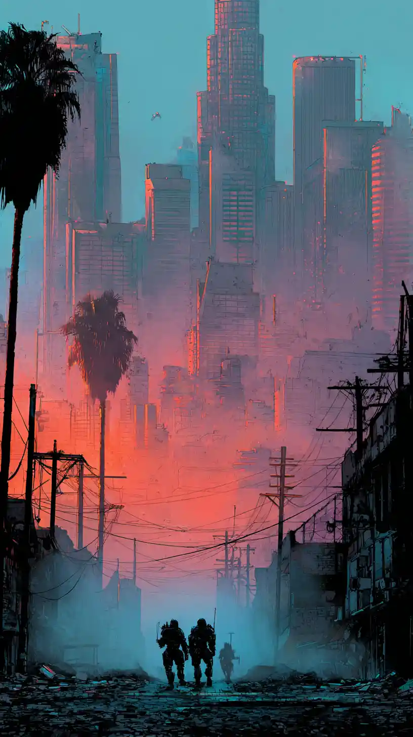Una Los Angeles futuristica divisa tra rovine e utopia fortificata