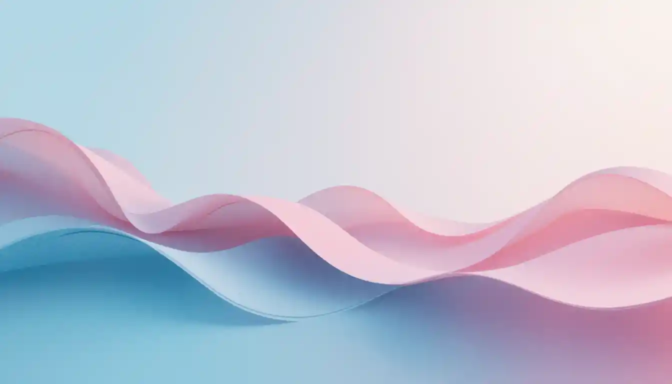 Onde astratte pastello minimal su uno sfondo pulito e morbido