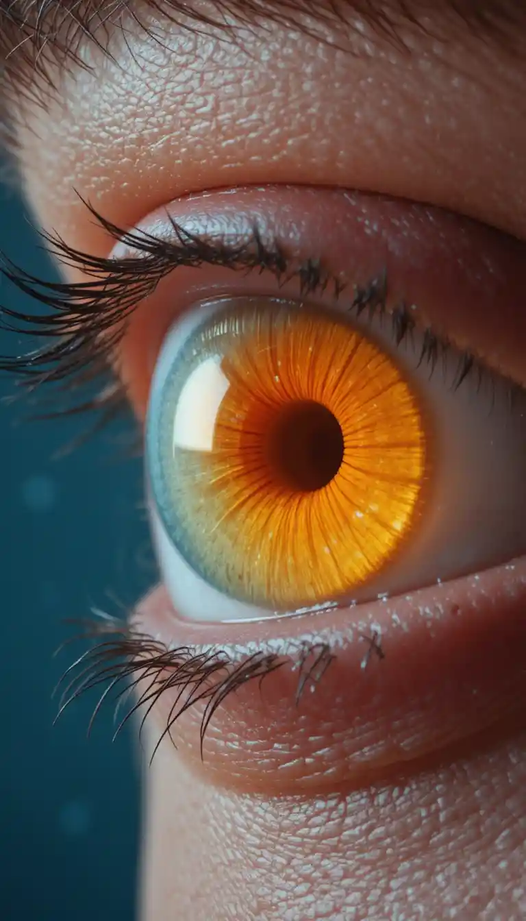 Primer plano surrealista de un ojo humano transformado en huevo frito