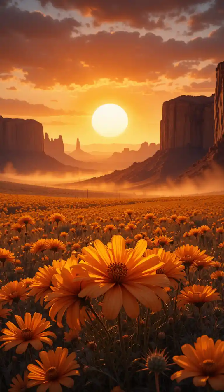 Flores de cosmos a la hora dorada en un amplio campo resplandeciente