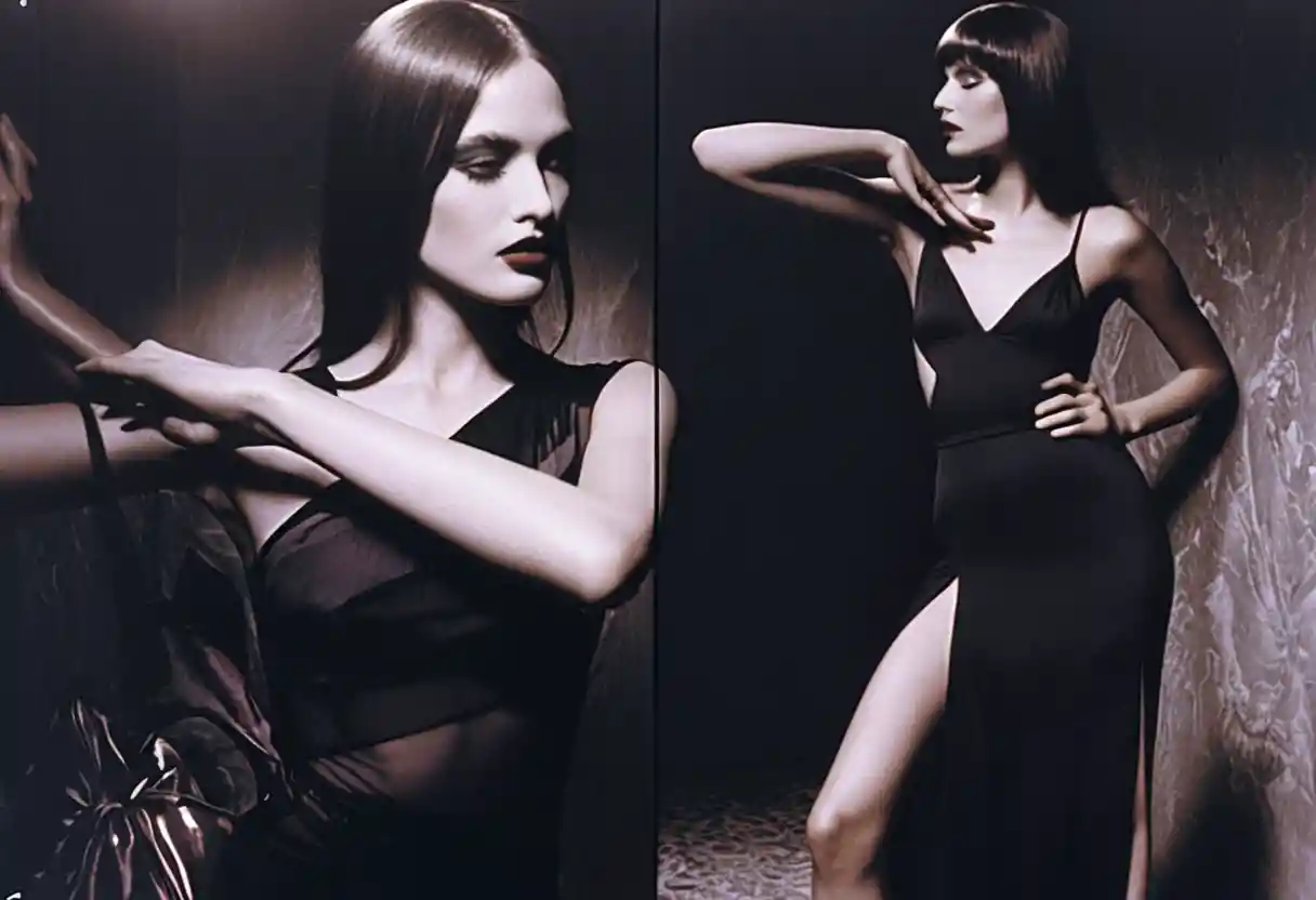Models in eleganten Gucci-Outfits in einem minimalistischen Raum