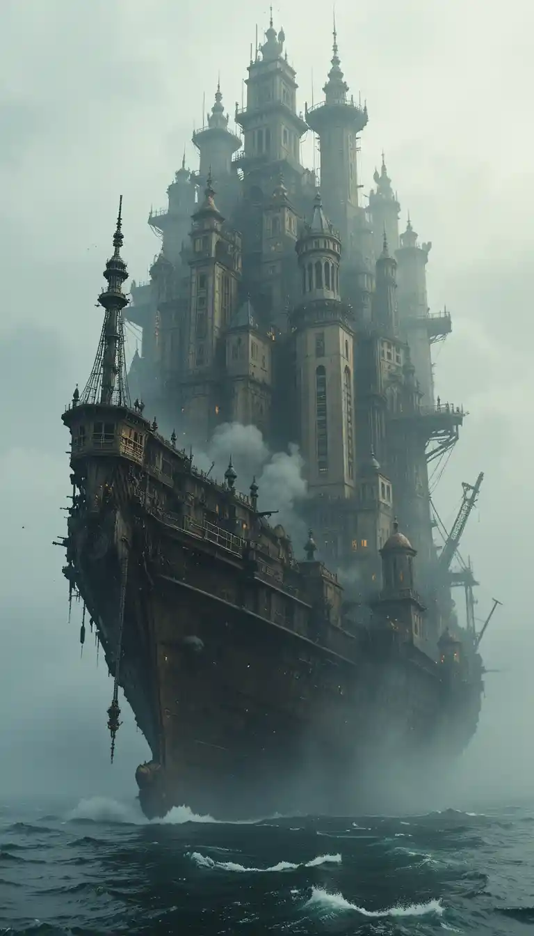 Ancient Ship Transformed Into A Towering Floating City
