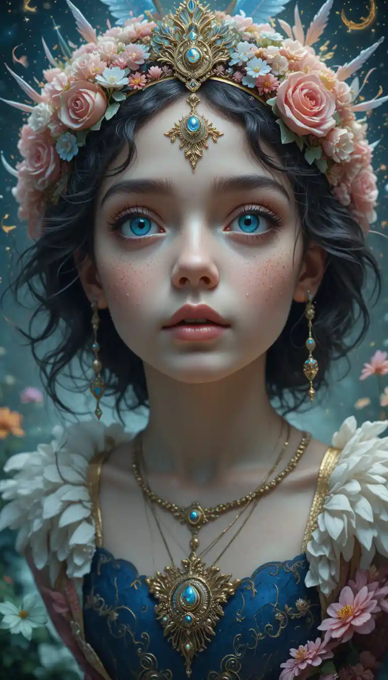 Close up digital painting of a gentle fantasy world