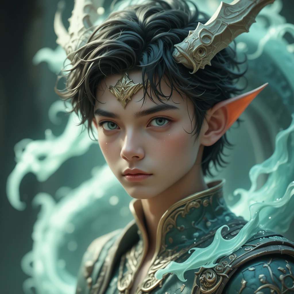 Young dragon man from a mystical Wakfu inspired universe