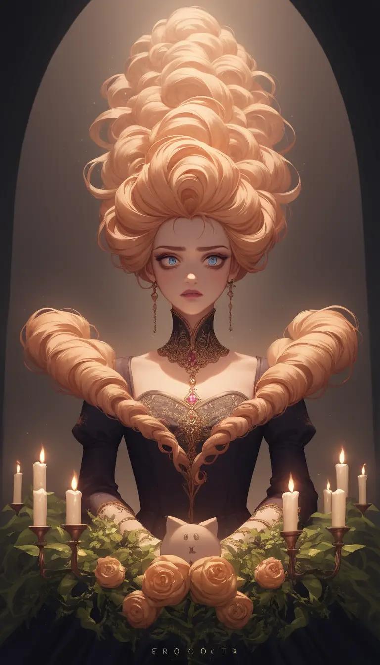 扭曲洛可可舞姿的巴洛克妓女