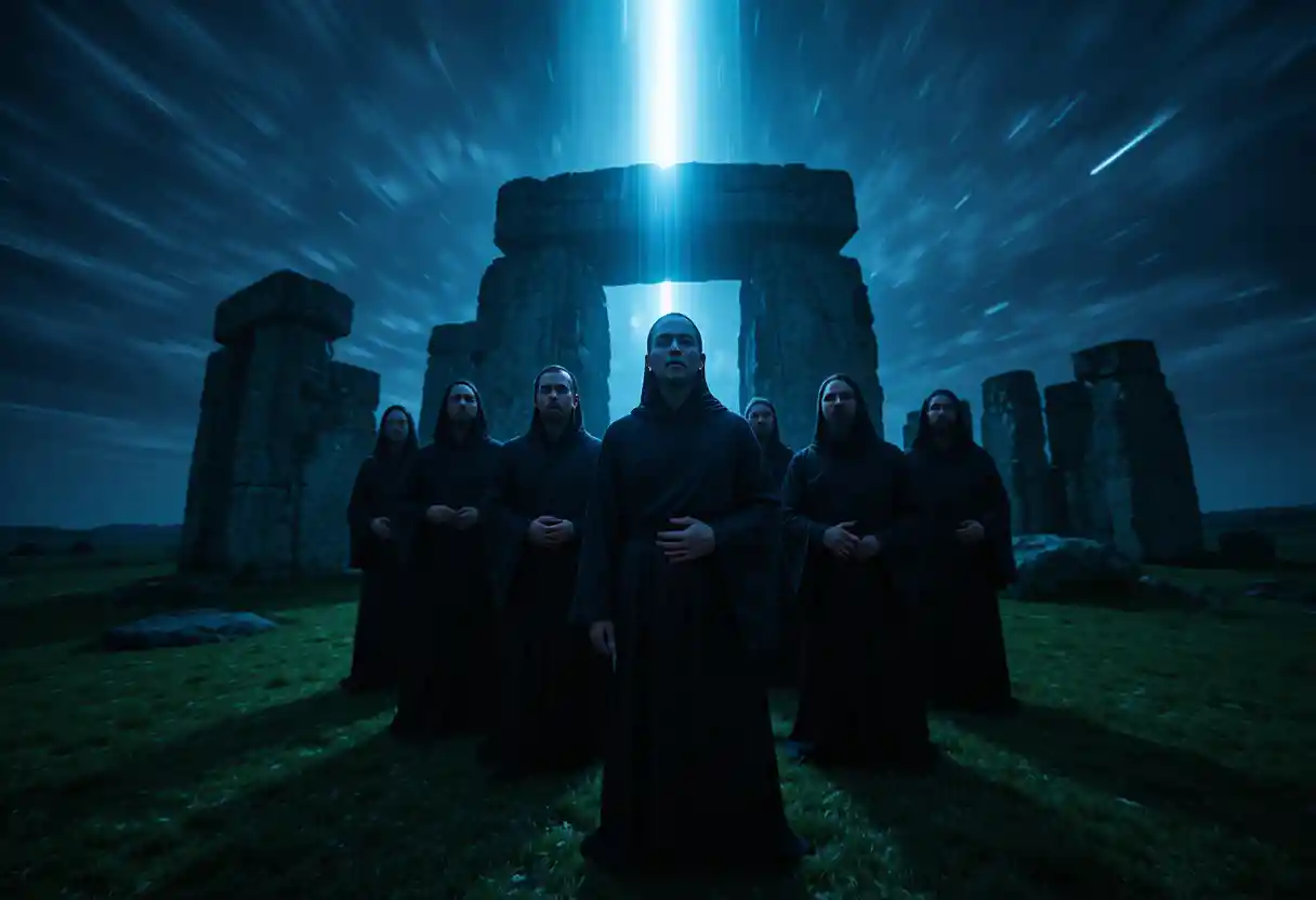 Mystics Gather Before Stonehenge In Ethereal Nighttime Light