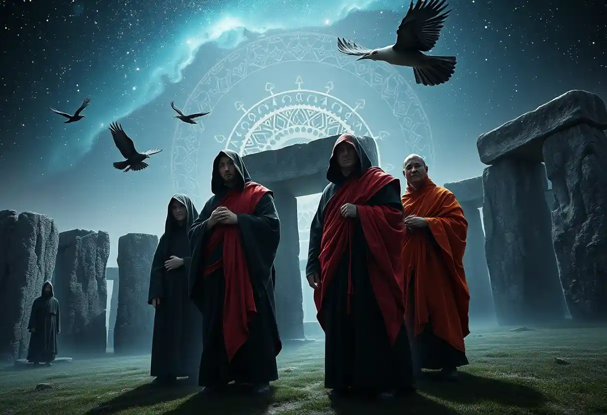 Dominican And Tibetan Monks Gather At Stonehenge Under Stars