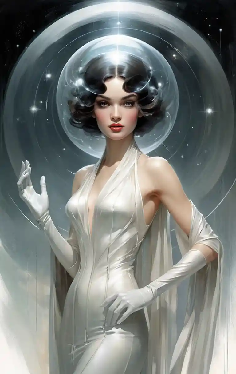 Retrato de una chica hermosa inspirado en el estilo clásico de ilustración