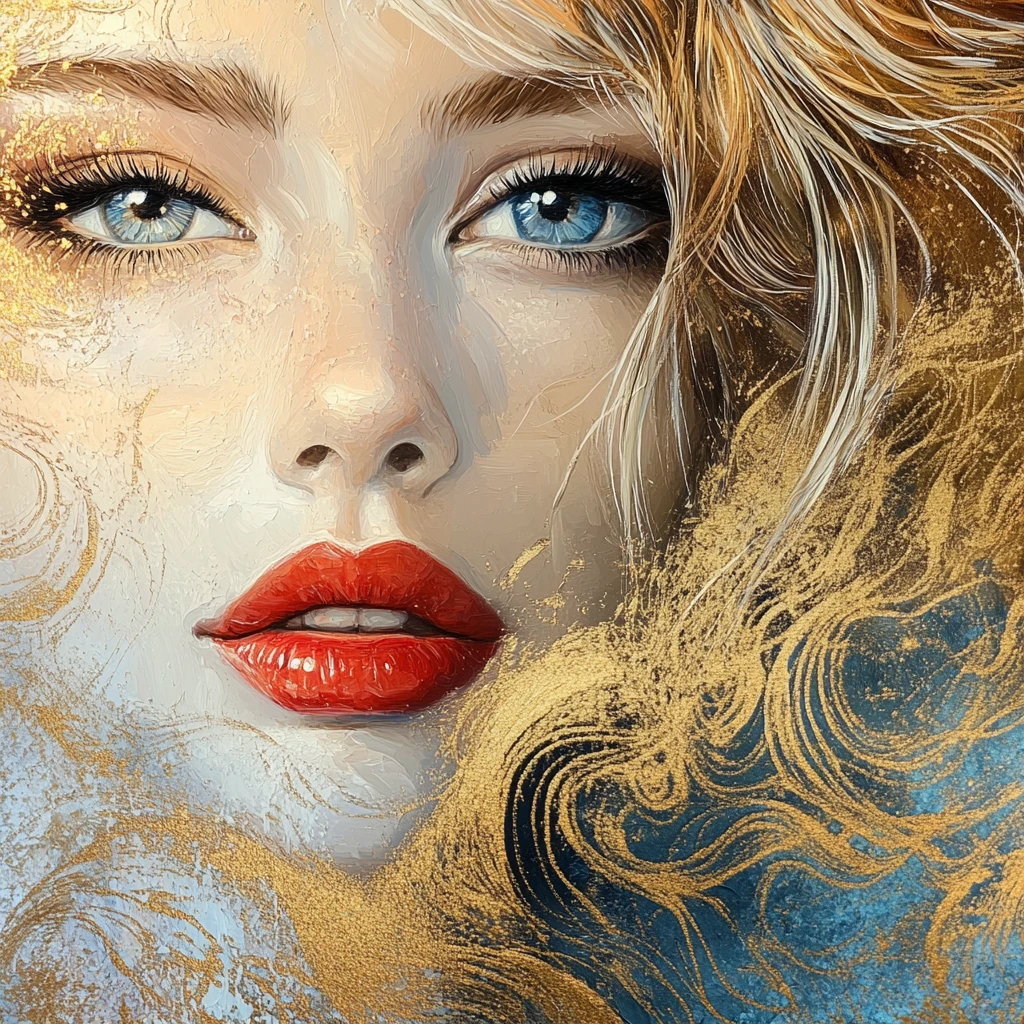 Retrato romántico en primer plano de una chica con cabello dorado