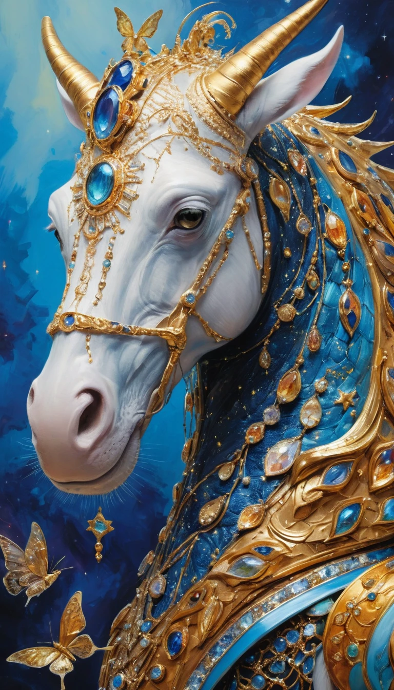 Serene celestial fantasy creature in close up digital art