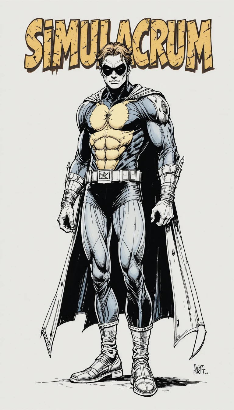 Super‑herói urbano masculino em estilo ousado de tinta de quadrinhos