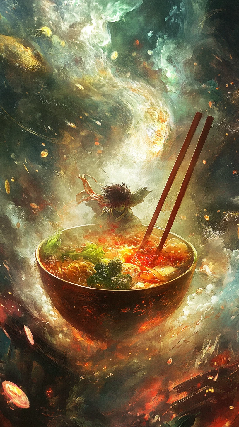 Koreanisches Bibimbap zusammen mit einer Flasche Soju serviert
