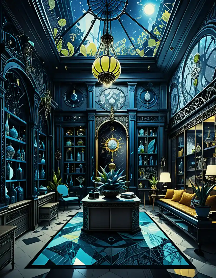Mystical Boutique Interior Filled With Astrological Treasures