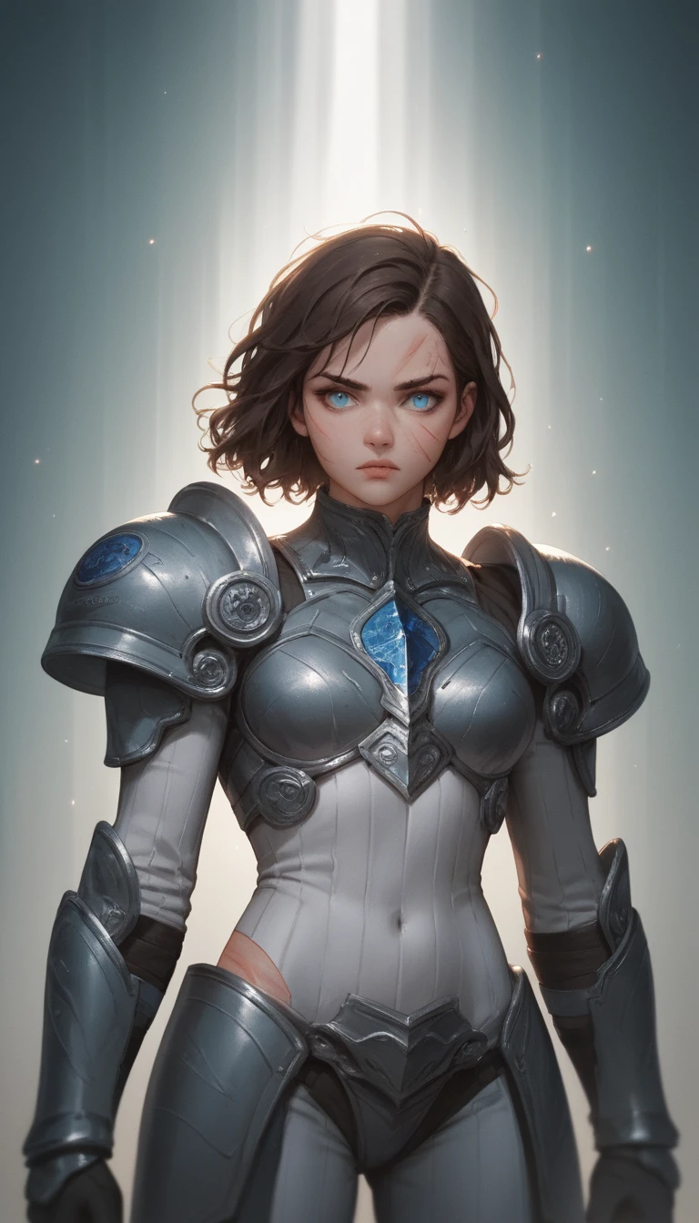 Confident Anime Heroine In Sleek Armor In Public Setting