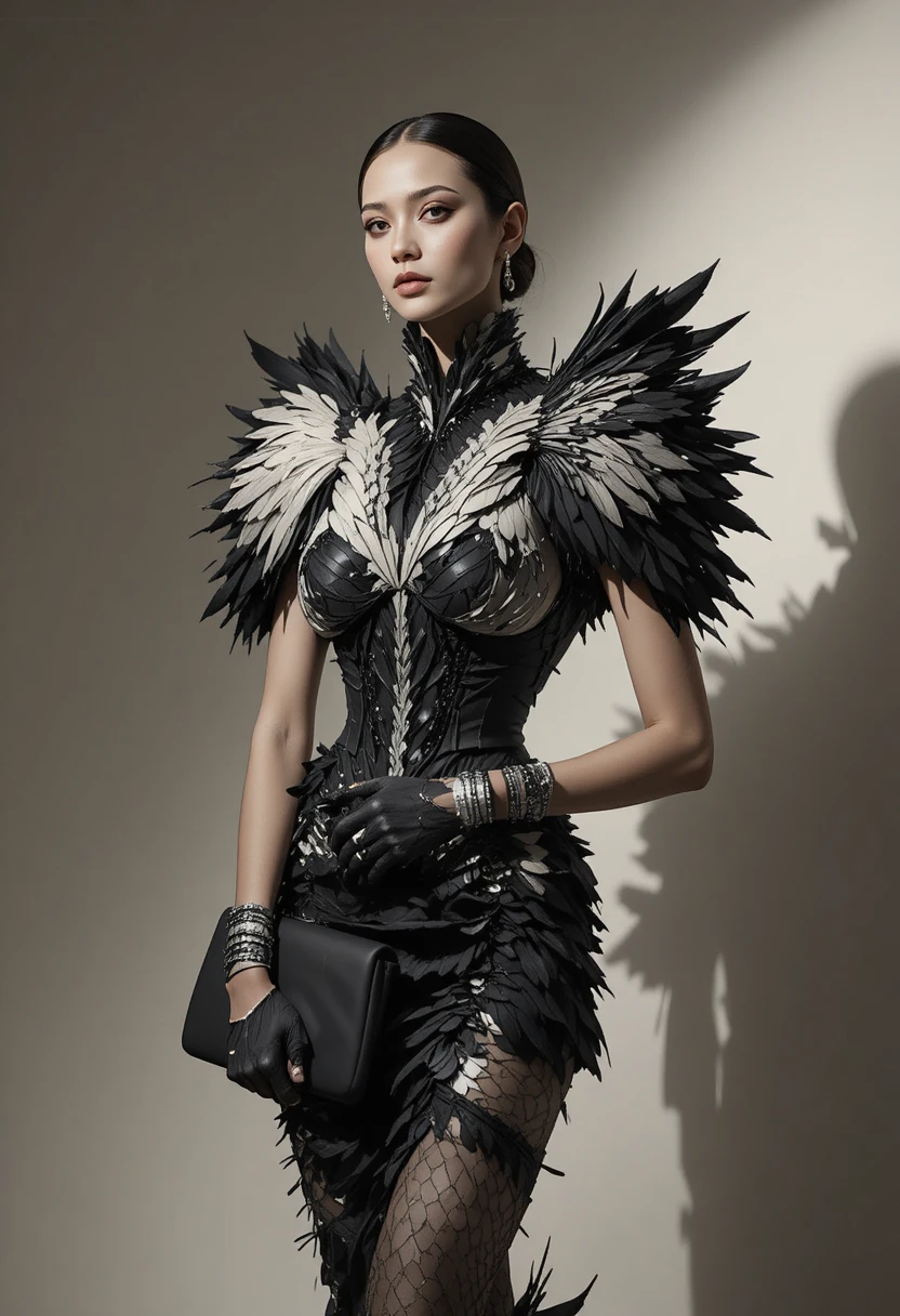 Avant garde couture portrait of a high fashion woman