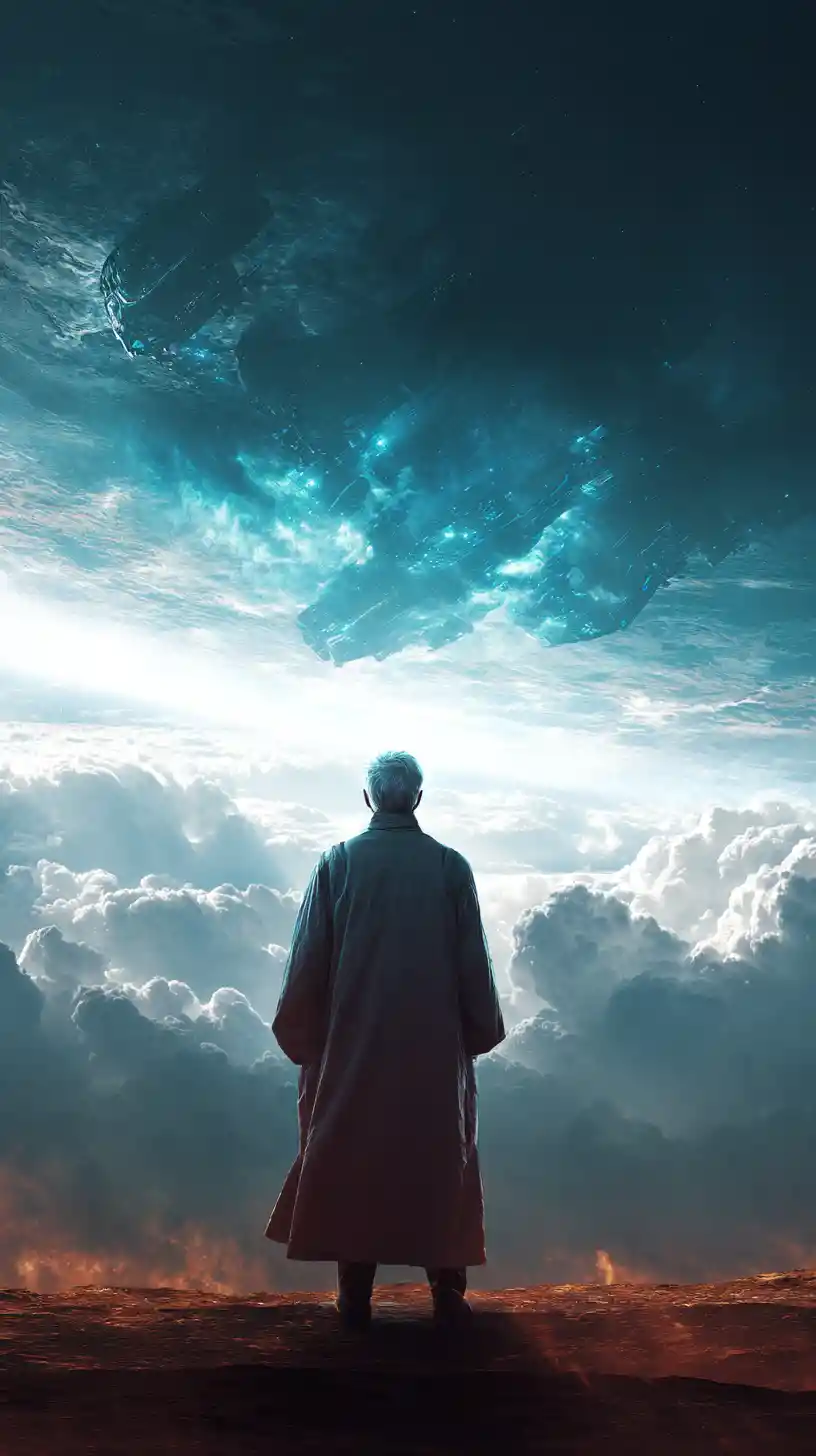 Oscure sommi sacerdotesse futuristiche in un rituale sci-fi