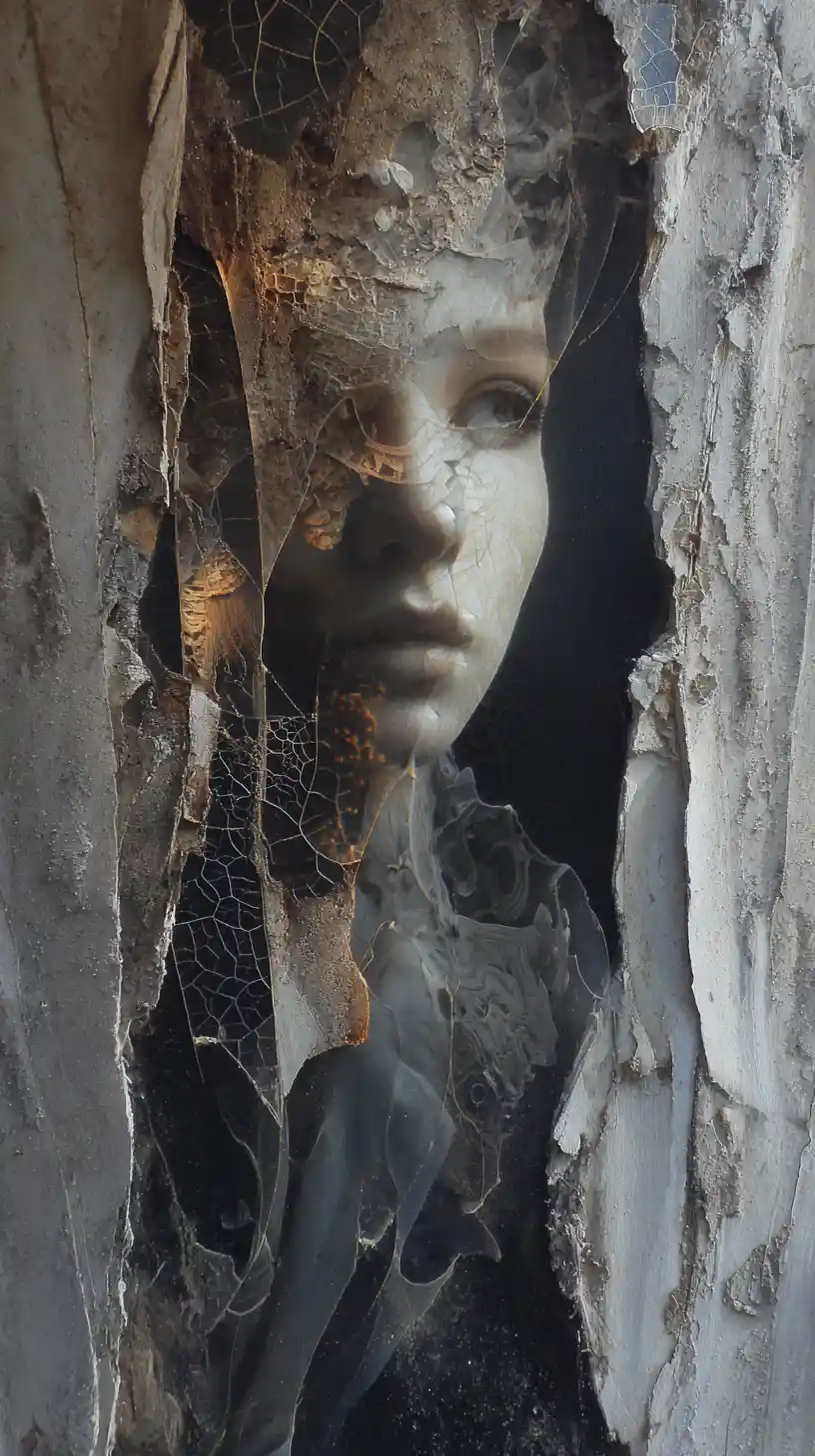 Broken surreal scene opened wide for drifting ghosts