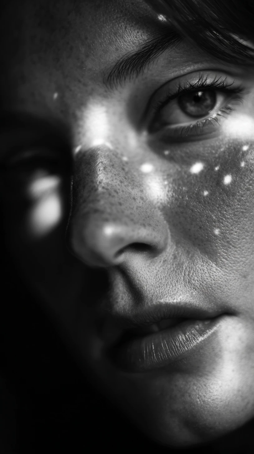 Intimate Black And White Close Up Portrait In Soft Light