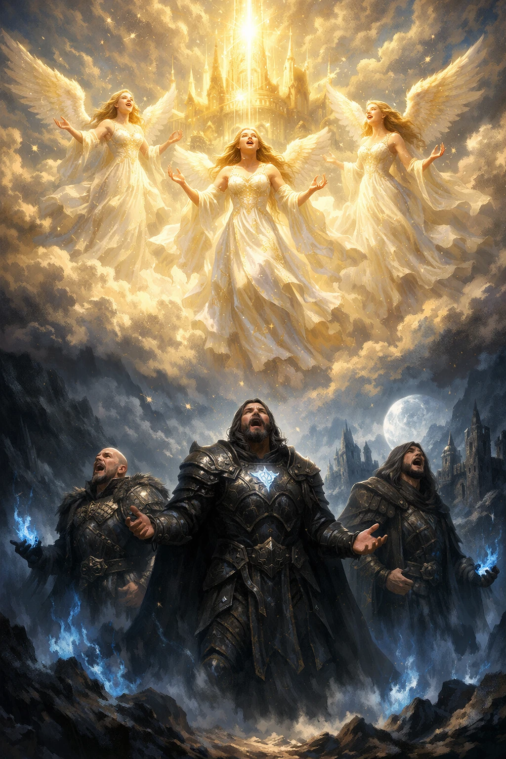 Heavenly realm of light with soaring celestial voices