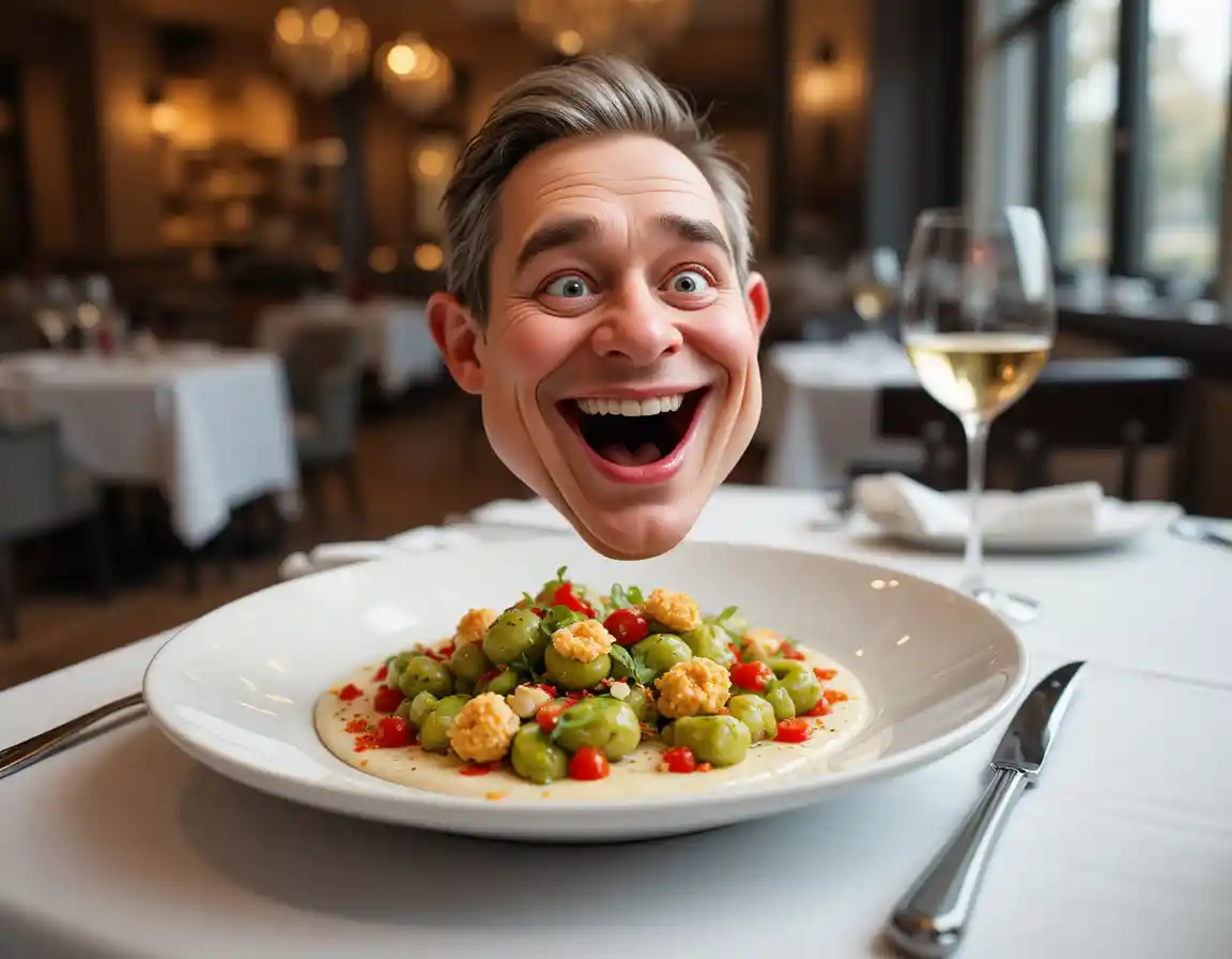 Gourmet green pasta with white sauce and cherry tomatoes