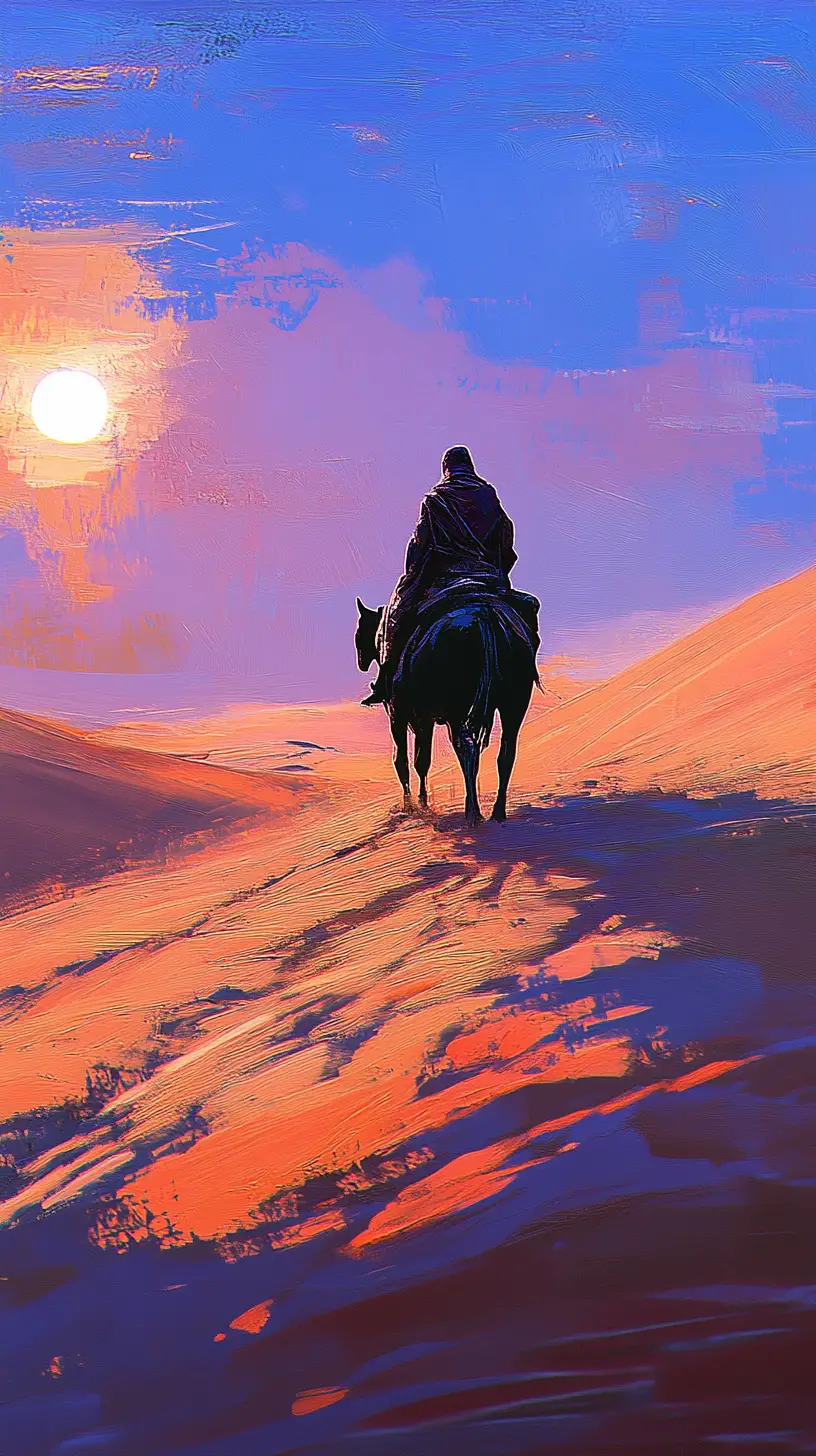 Tuareg rider on a camel crossing saharan desert dunes