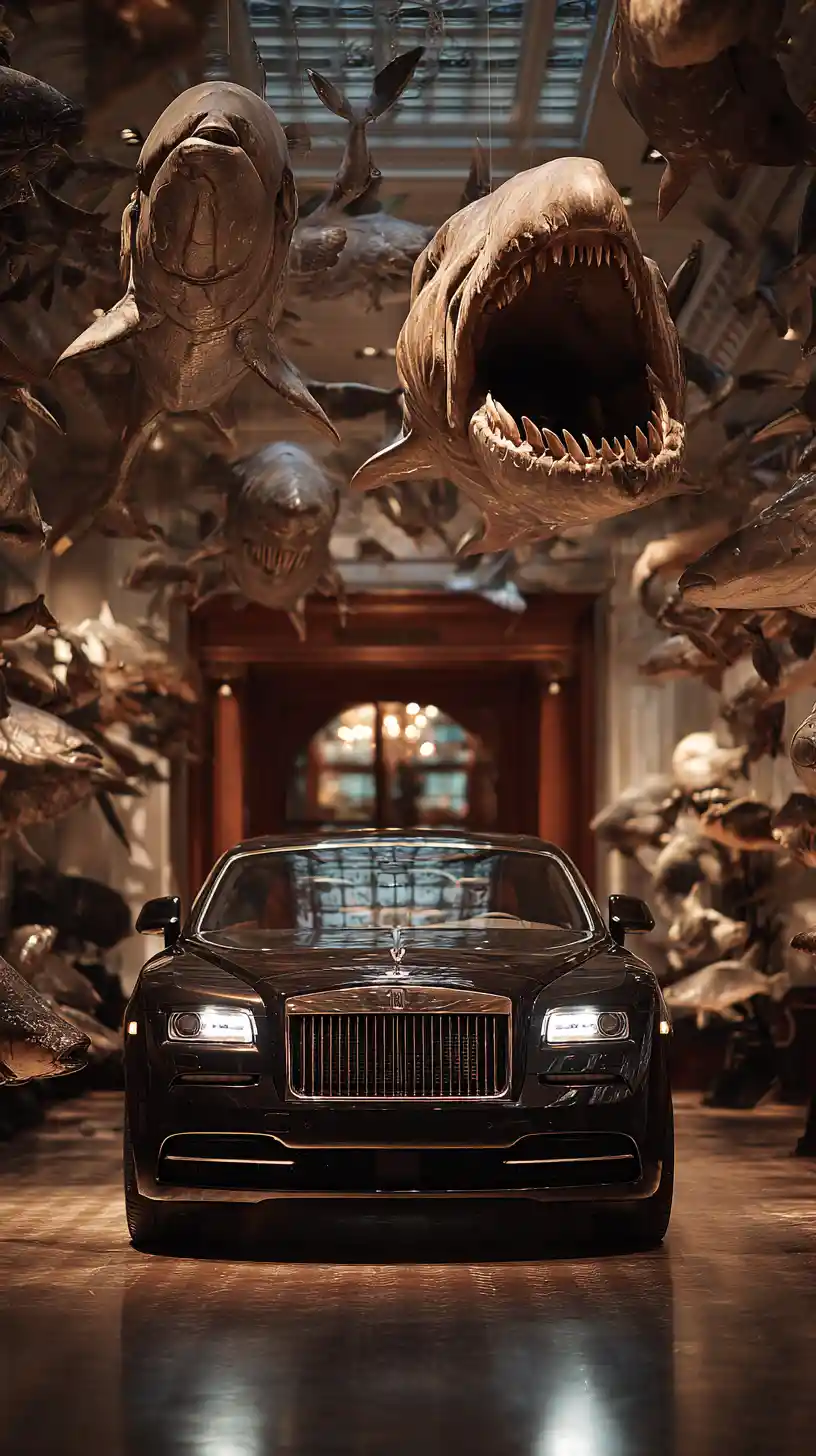 Lifestyle con auto di lusso negli interni di un hotel esclusivo
