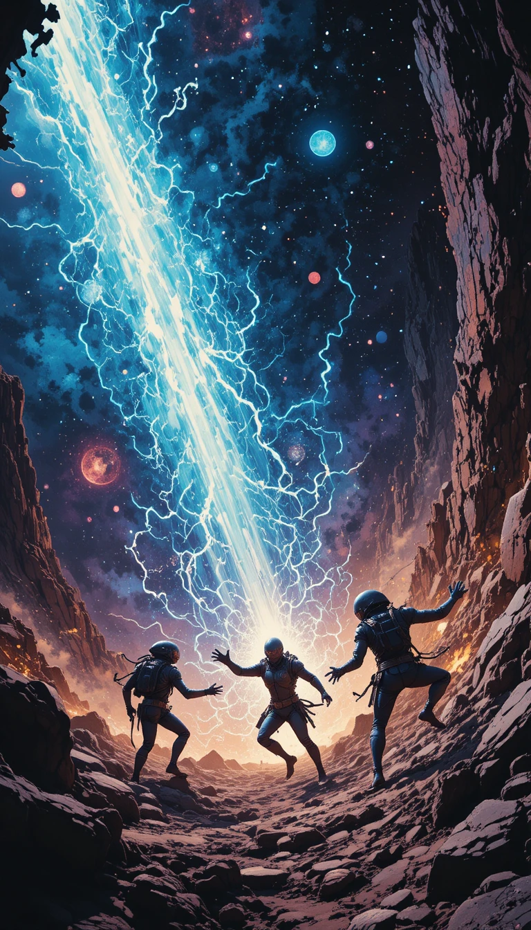 Alien adventurers caught in a powerful cosmic magnetic trap