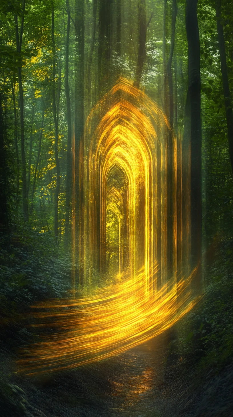 마법 같은 자연 숲속의 환상적인 숲의 문들