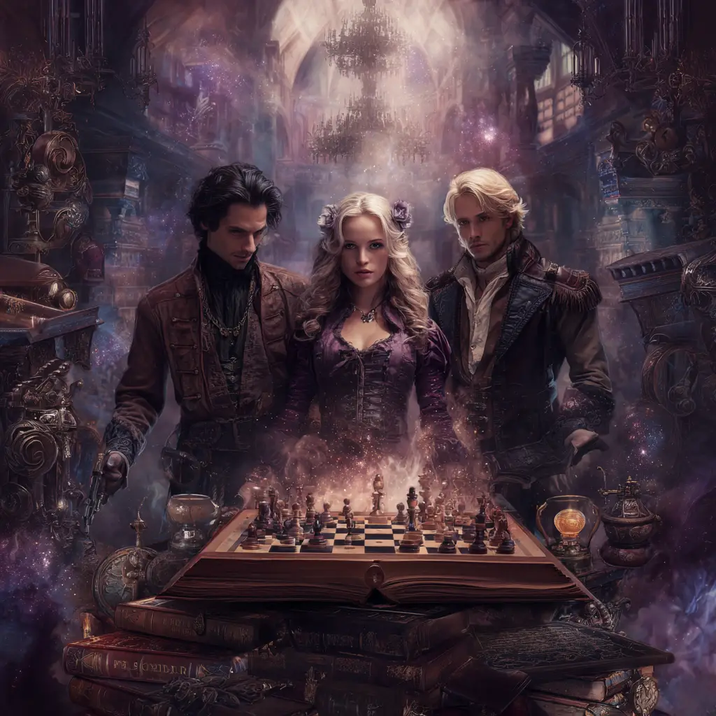 Adventurers Confront Floating Chessboard In Magic Tower Room