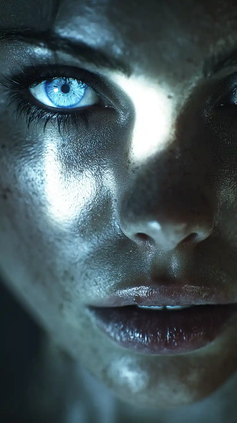 Mysterious woman in dramatic chiaroscuro spotlight portrait