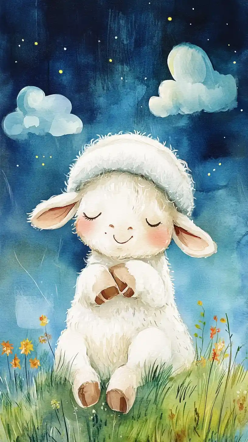 Galinha sonolenta bocejando em ilustração de milharal em aquarela