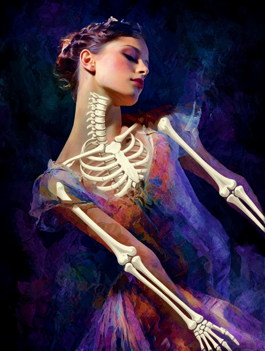 Elegant woman with refined neck and arm structure