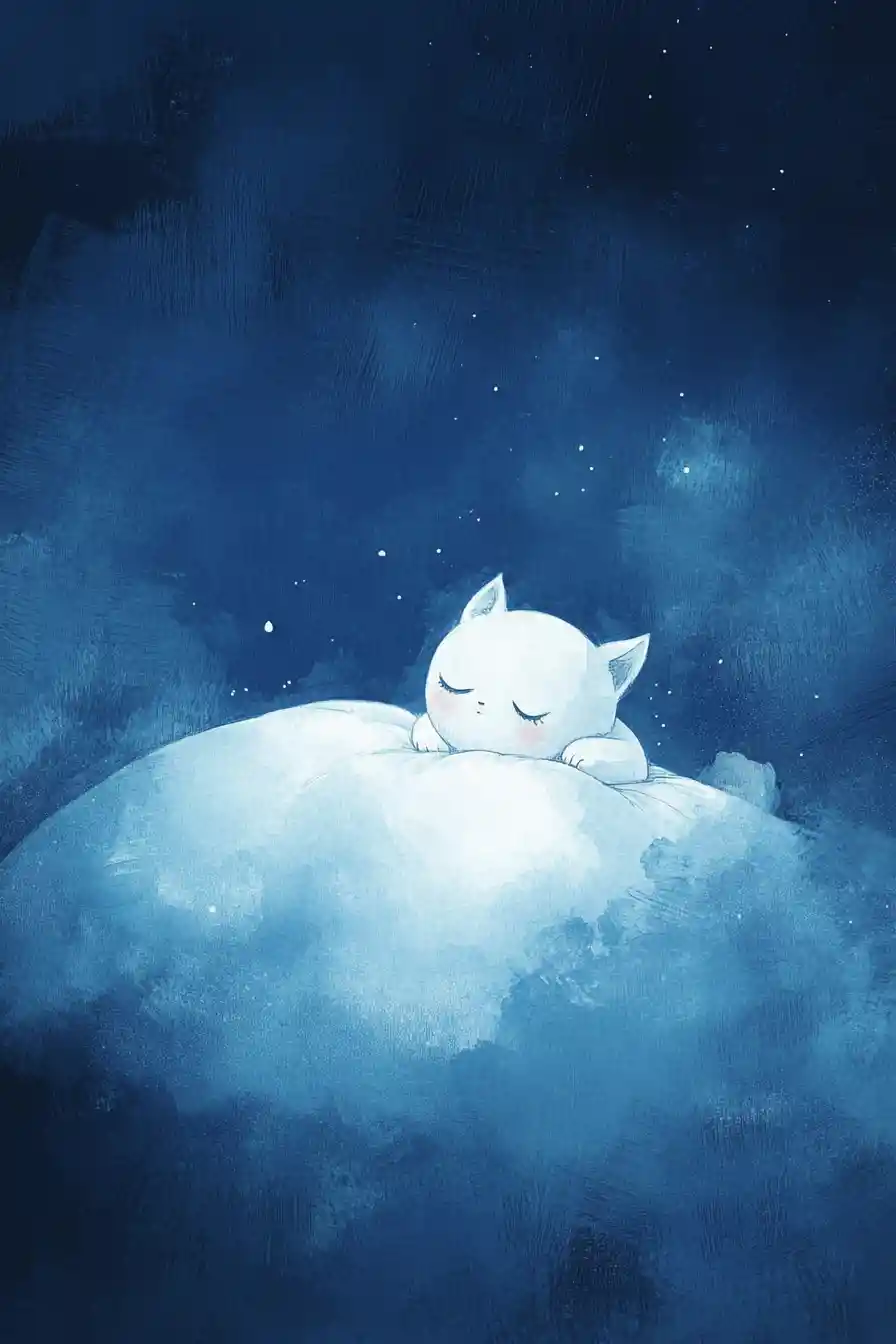 Sleeping little heartbeat under a gentle moon