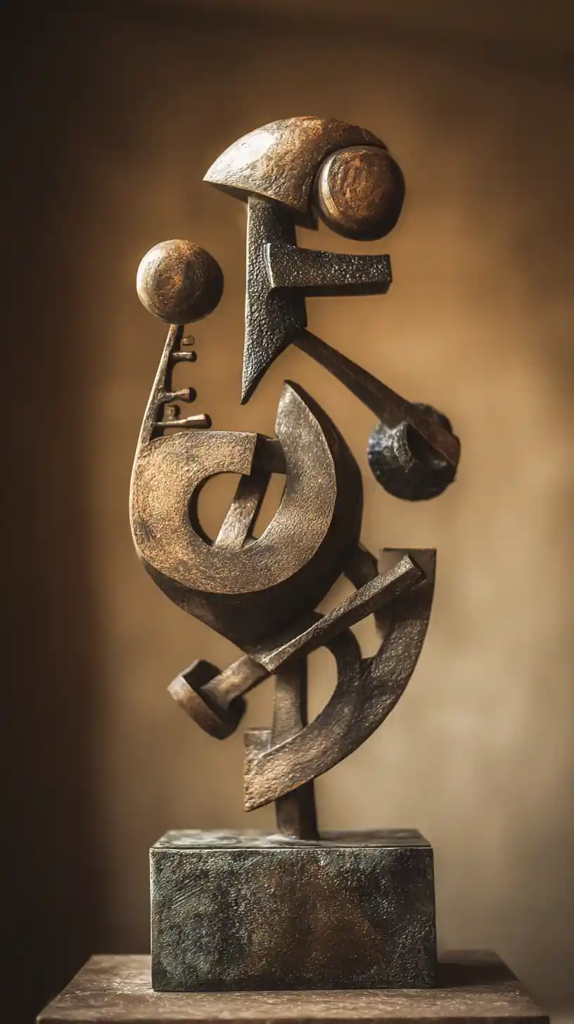 Estátua abstrata que une mito, geometria e ritmo musical