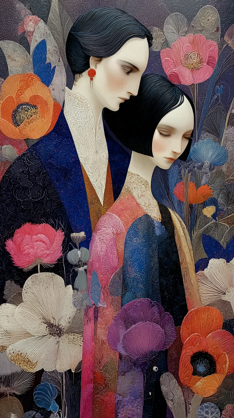 Bittersüße surreale Illustration in satten Indigo- und Violetttönen