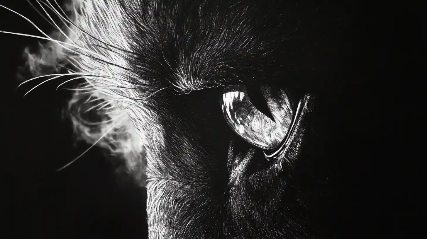 Panther eye in graphite with jungle hidden in iris