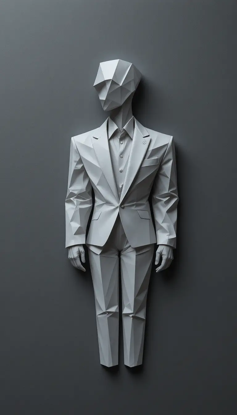 Composizione minimalista origami per visual moderni di brand