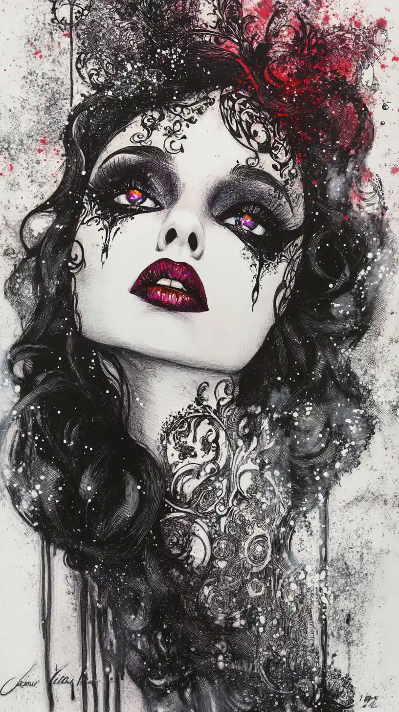 Gothic Snow White Portrait In A Surreal Dreamlike World
