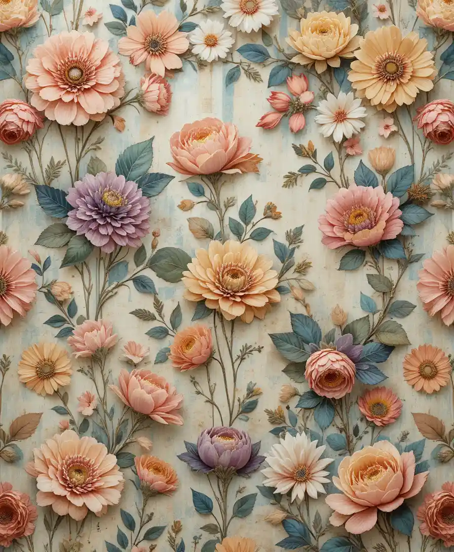 Vintage floral seamless pattern for elegant book cover
