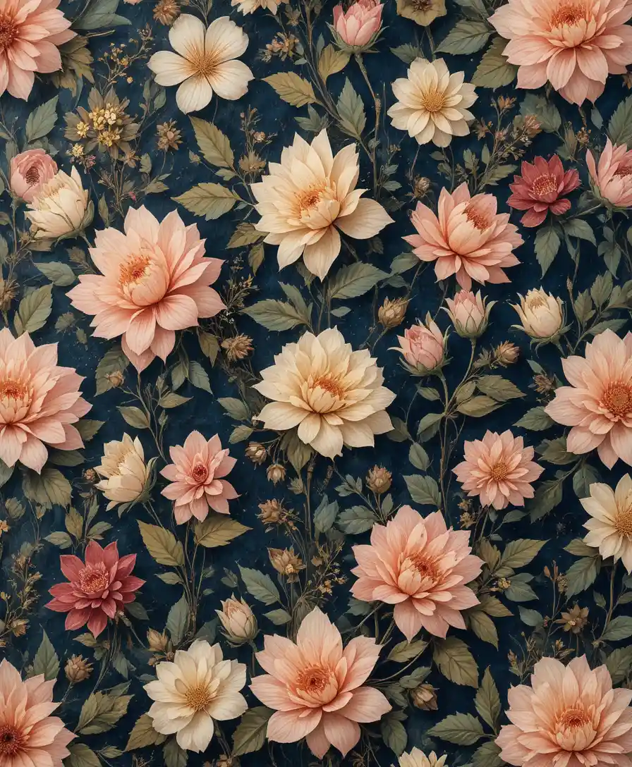 Nahtloses pastellfarbenes Blumenmuster für Vintage-Buchcover