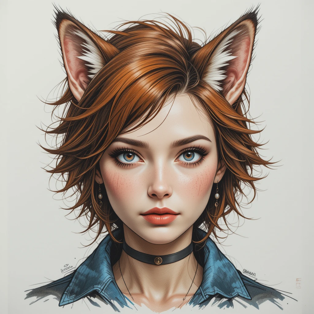 オリジナル原画をもとにしたキャラクターの人間風ポートレート