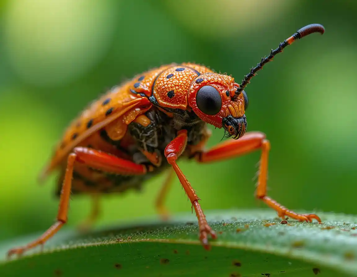 Close macro de uma vespa europeia colorida na natureza