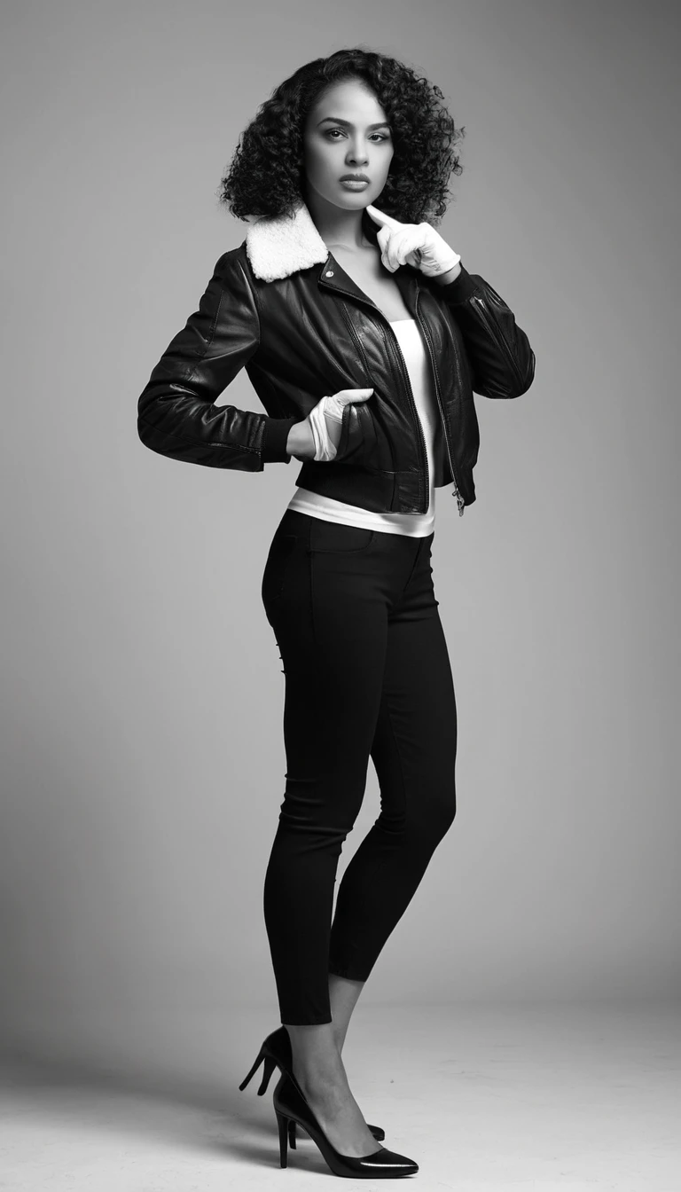 Schwarz-weiß Studio-Porträt einer eleganten ägyptischen Frau