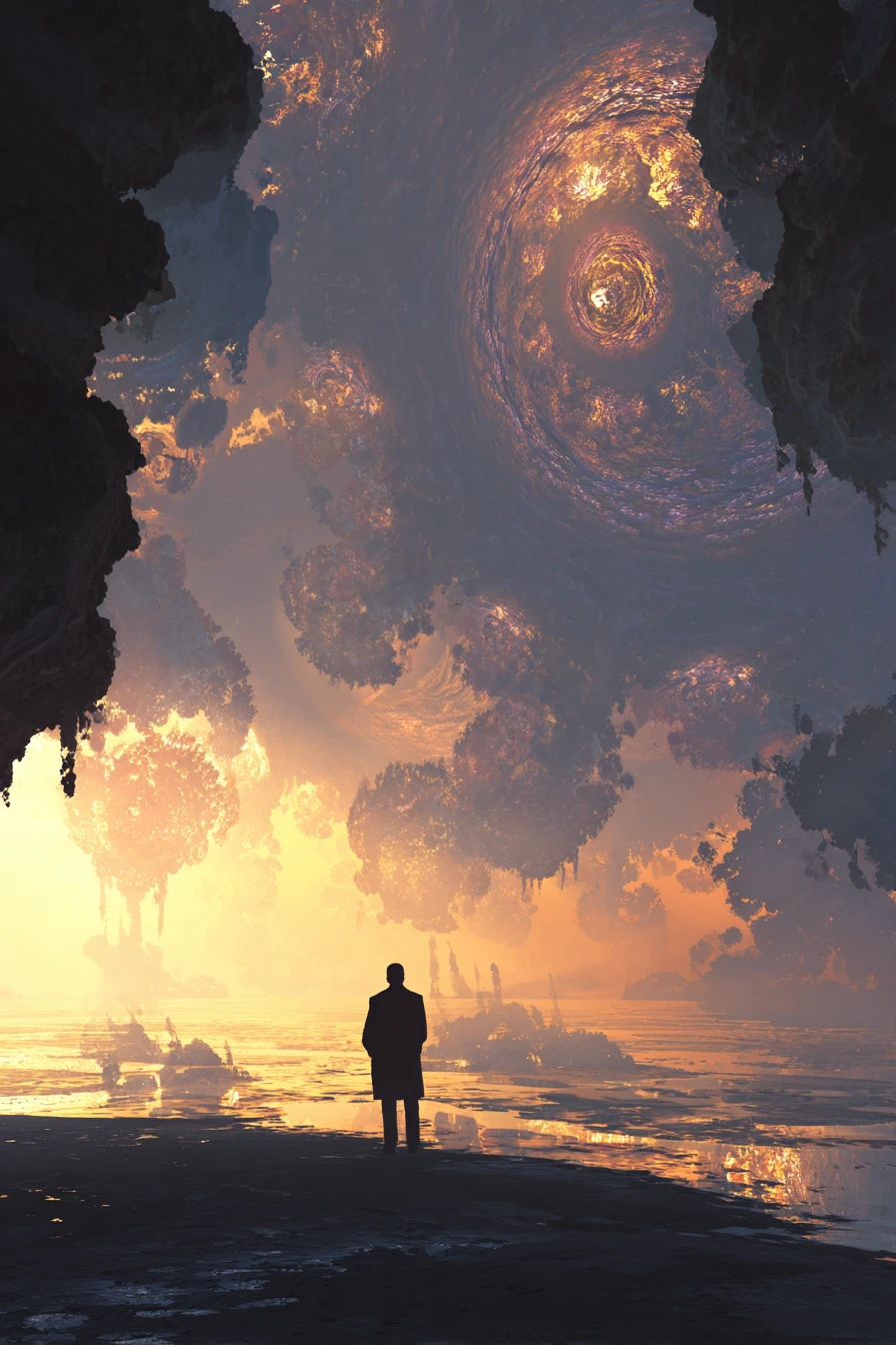 Conceptual illustration of existence beyond human awareness