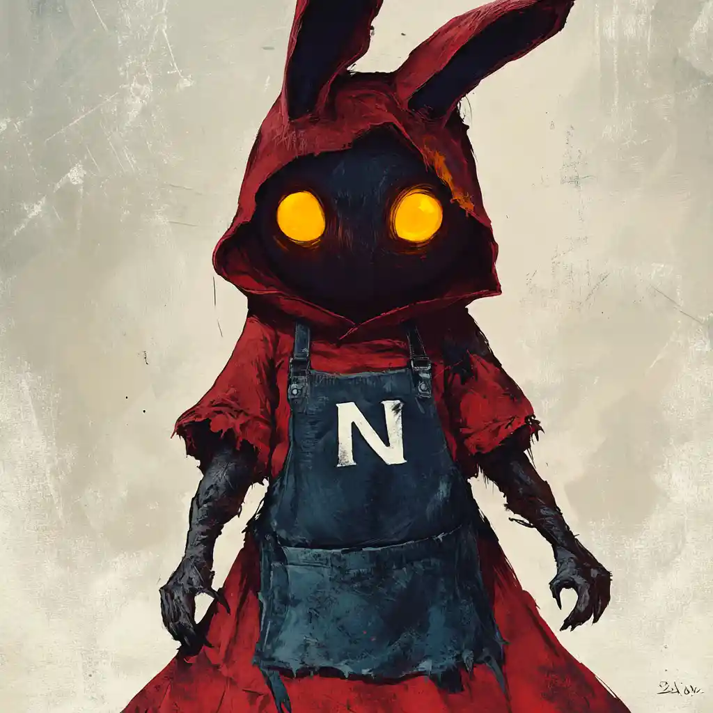 Menacing Humanoid Monster In Twisted Bunny Hooded Dress