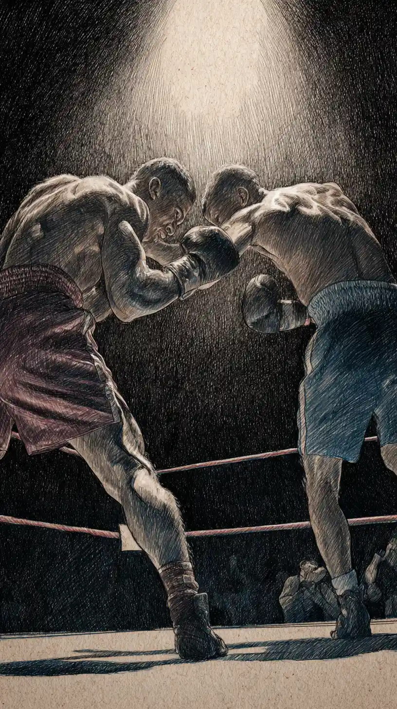 Boxing close up at the brutal moment of impact