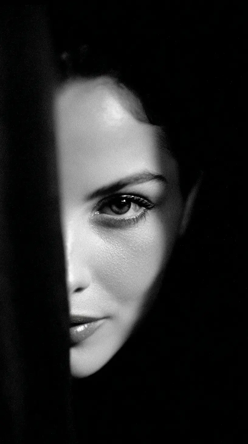 Black and white studio portrait of a french ballerina